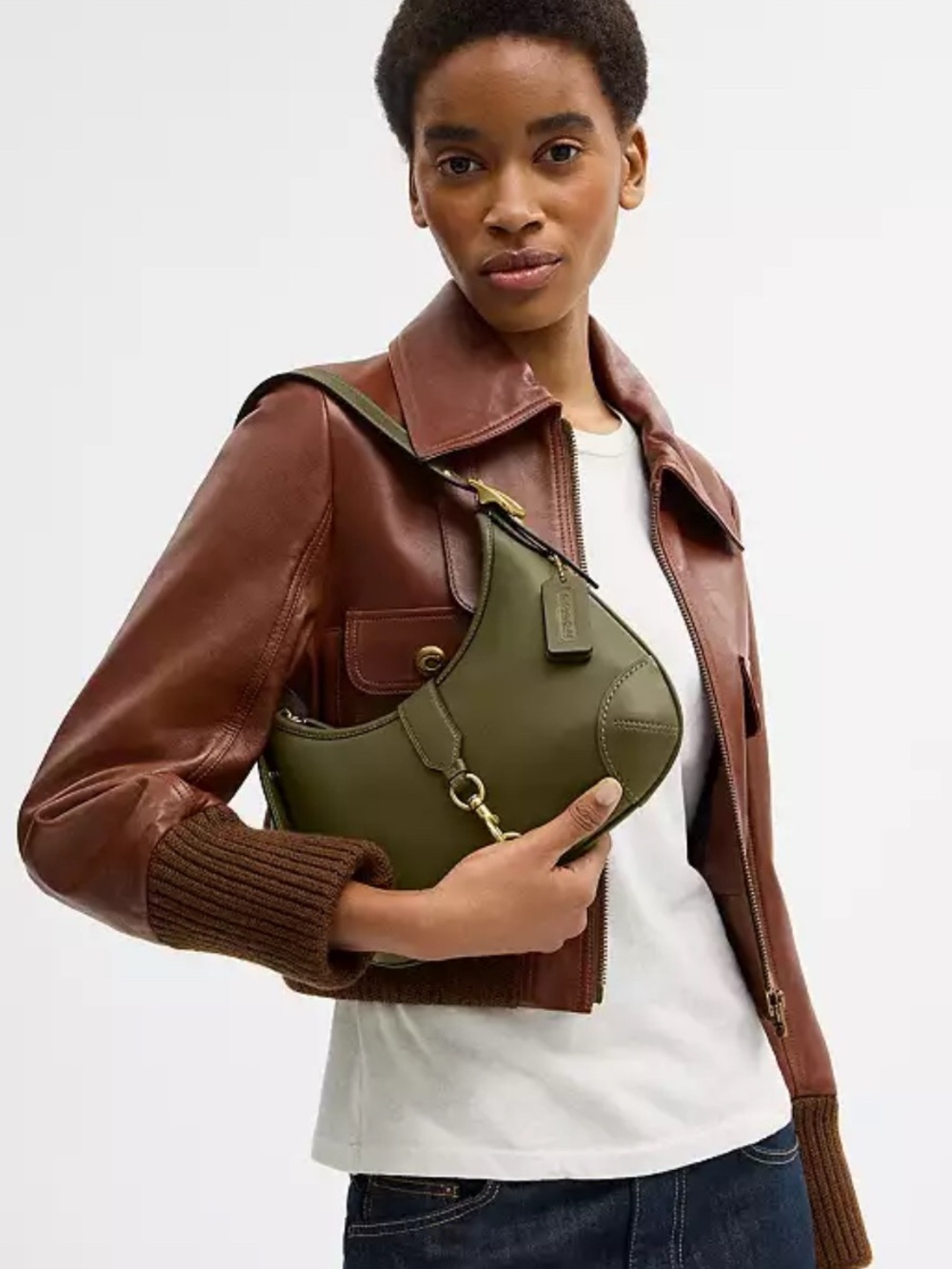 COACH Hamptons Hobo Leather Shoulder Bag - Picture 7 of 10
